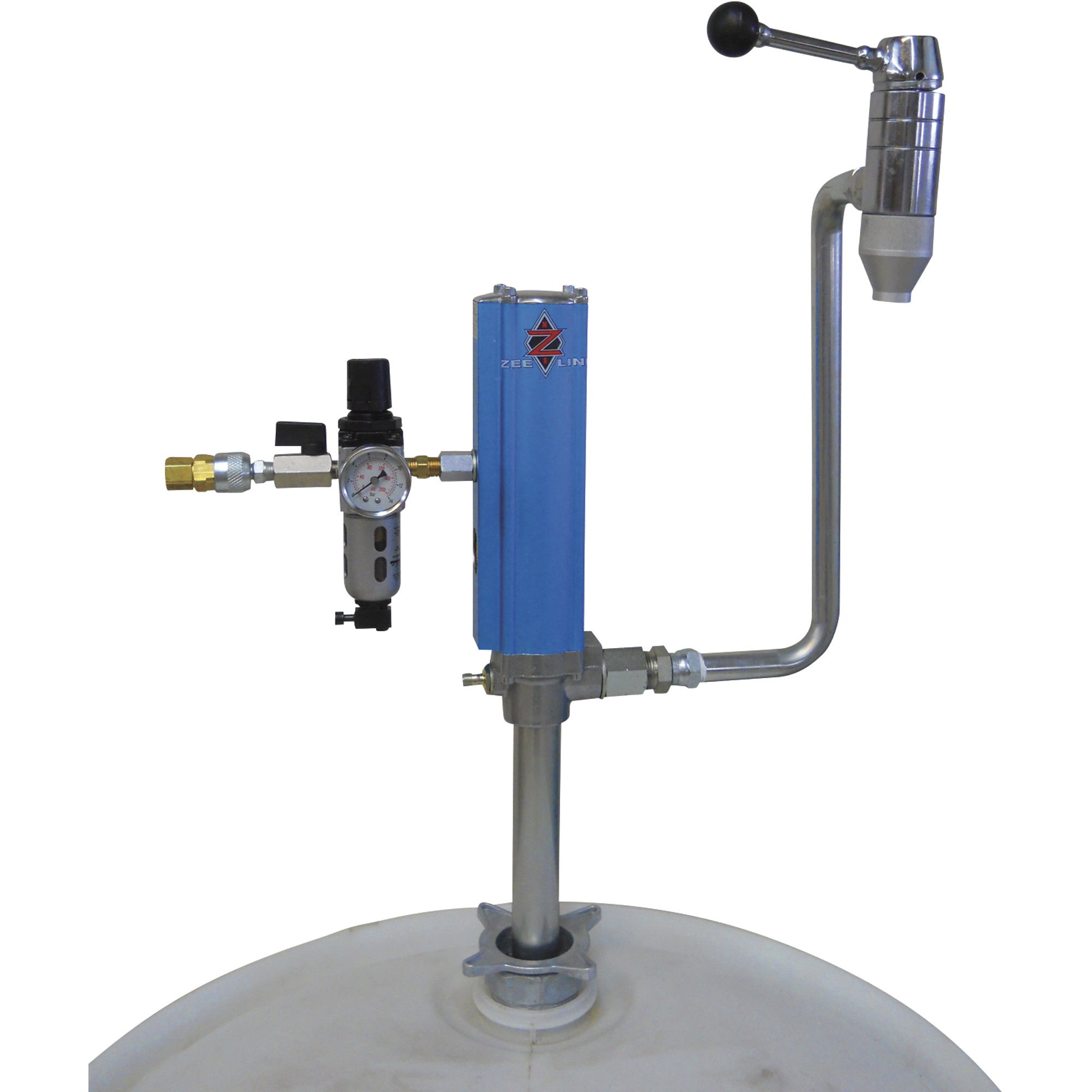 Zee Line Pneumatic Oil Pump with Power Valve for 55-Gallon Drums — 5 GPM, Model# ZE1722